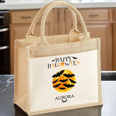 Bespoke Halloween Treat Bag - Spooky Moon & Bats - Autumn Gift - DENMARY
